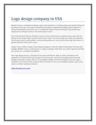 Logo design company in USA