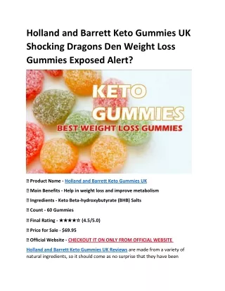 Holland and Barrett Keto Gummies