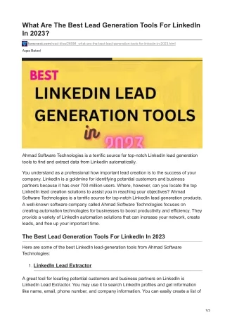 what are the best lead generation tools