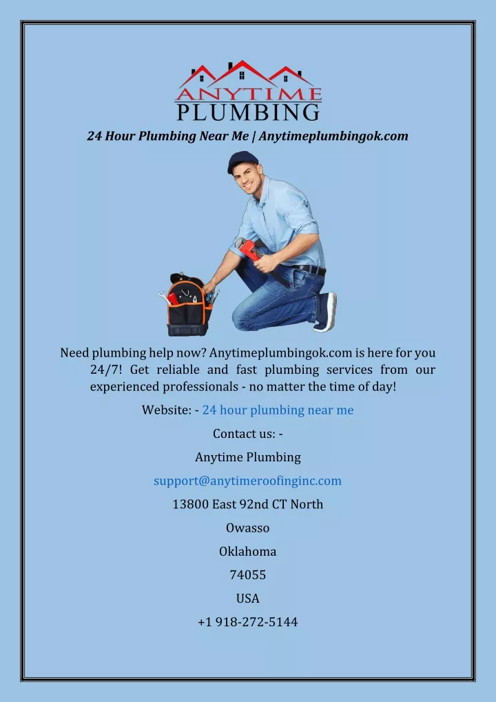 24 hour plumbing near me anytimeplumbingok com