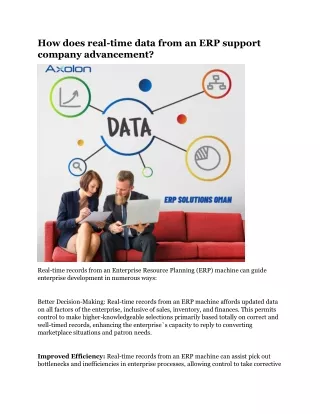 how does real time data from an erp support