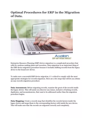 optimal procedures for erp in the migration