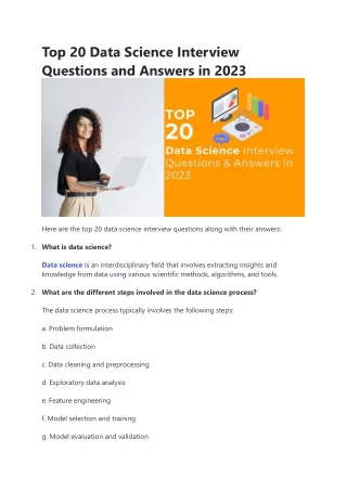 top 20 data science interview questions
