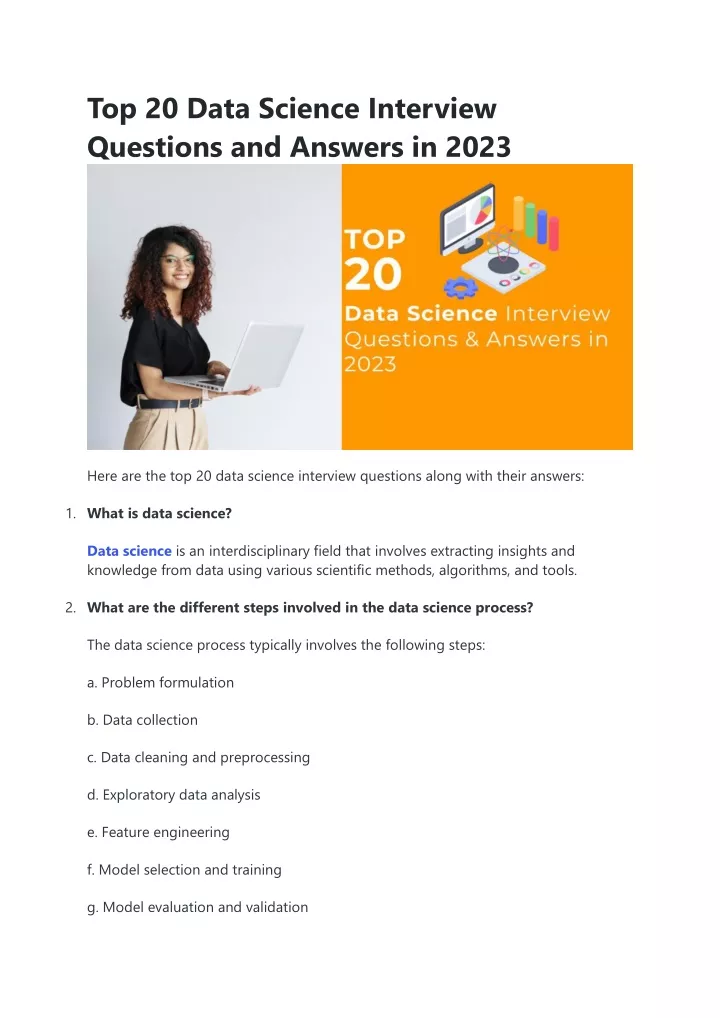 PPT - Top 20 Data Science Interview Questions And Answers In 2023 ...