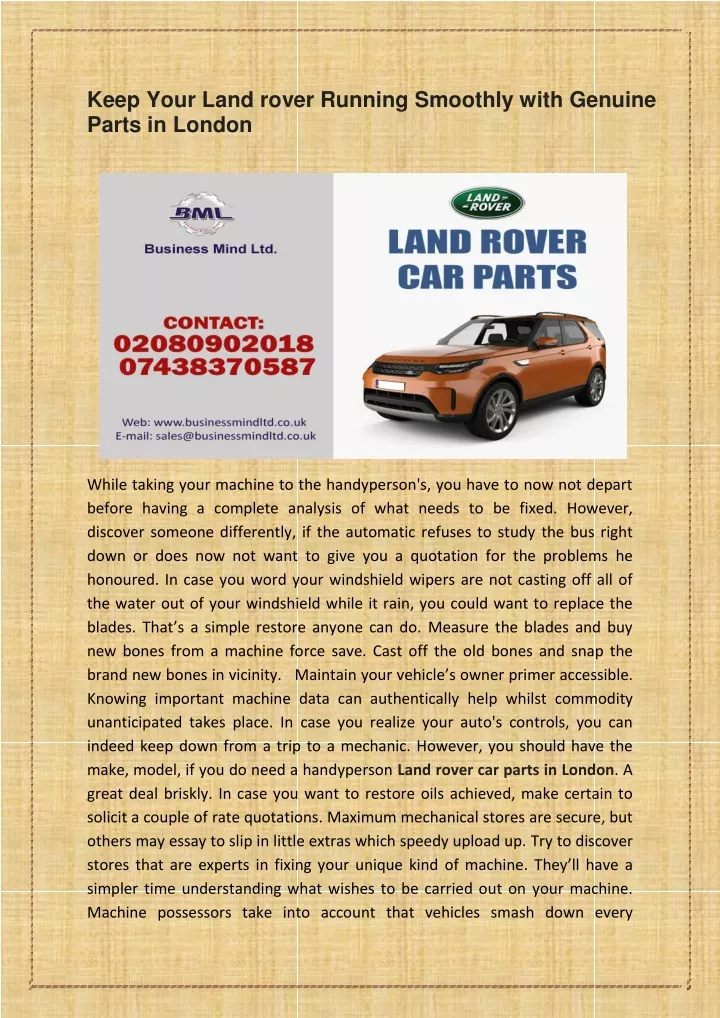 keep your land rover running smoothly with