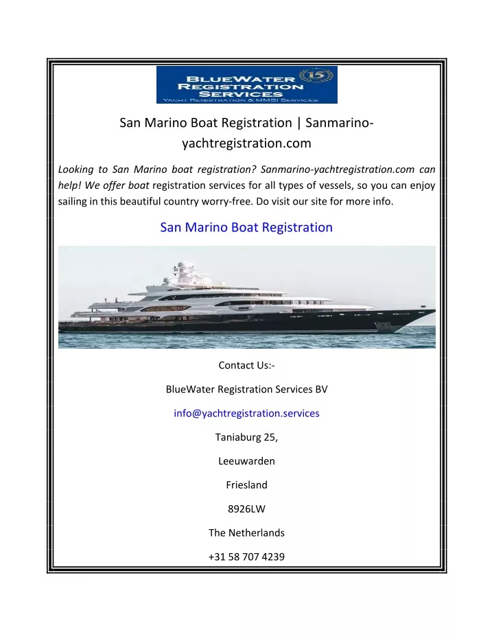 san marino boat registration sanmarino