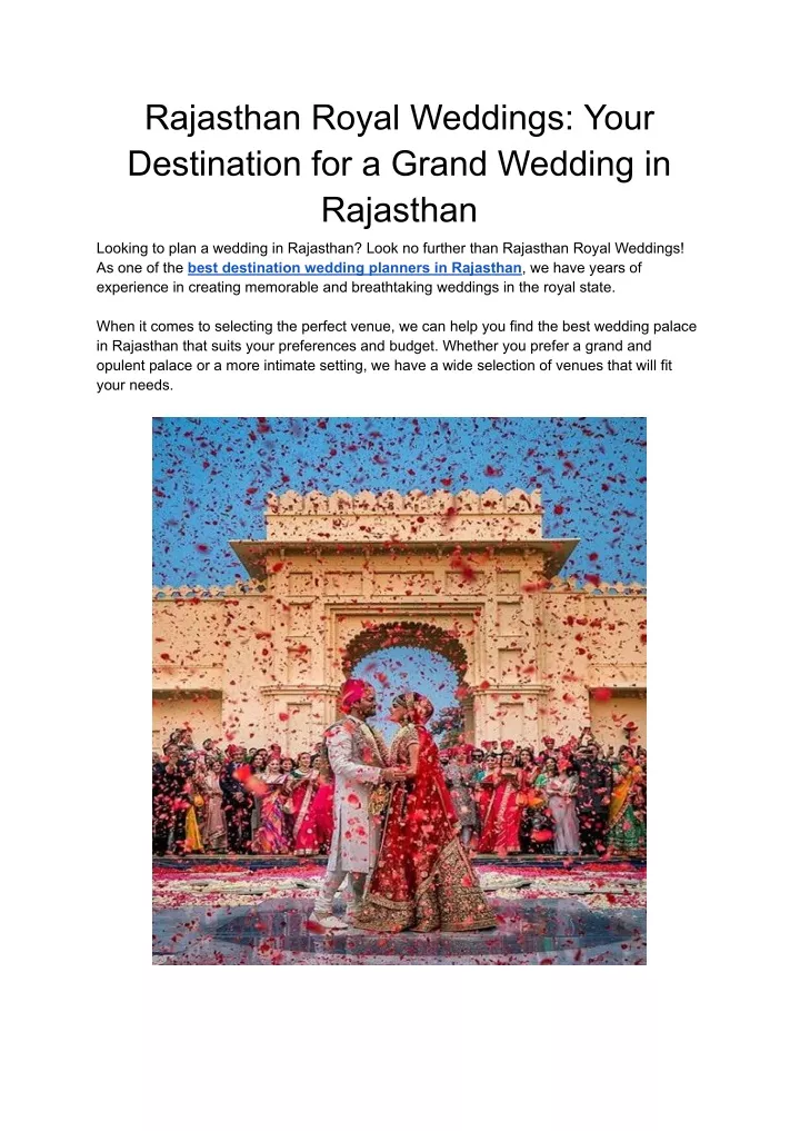 rajasthan royal weddings your destination