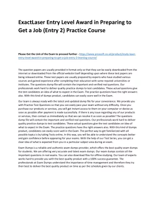 exactlaser entry level award in preparing