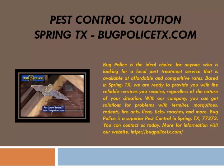 pest control solution spring tx bugpolicetx com