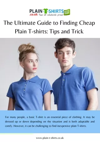 The Ultimate Guide to Finding Cheap Plain T-shirts: Tips and Trick