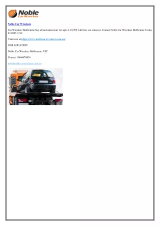 noble car wreckers