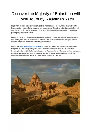 discover the majesty of rajasthan with local