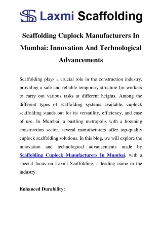 Scaffolding Cuplock Manufacturers In Mumbai Call-9870274204