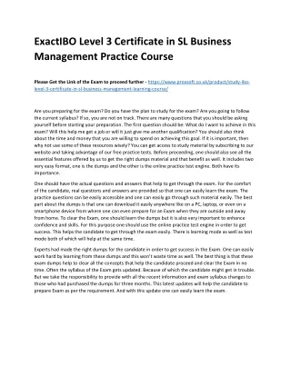 exactibo level 3 certificate in sl business
