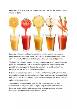 beverage enhancer market key players end user