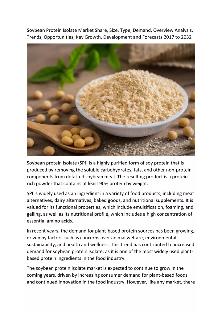 soybean protein isolate market share size type