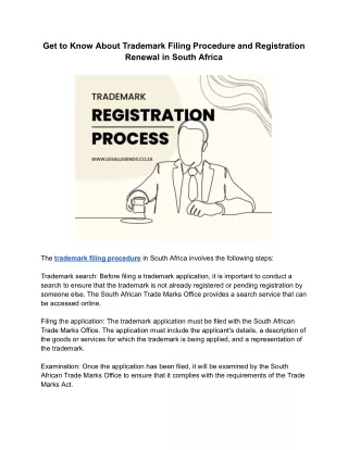 Get to Know About Trademark Filing Procedure and Registration renewal in South Africa