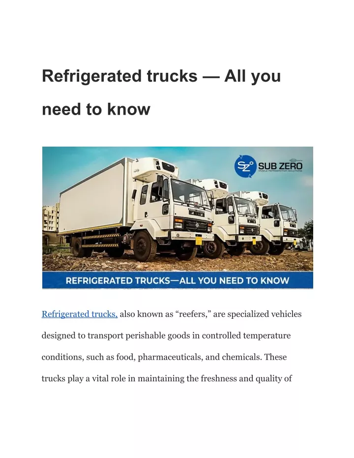 refrigerated trucks all you