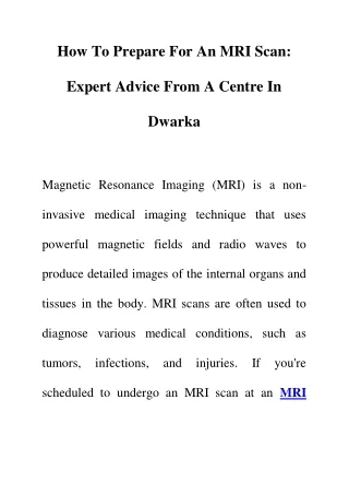 MRI Scan Centre in Dwarka Call-9212222333