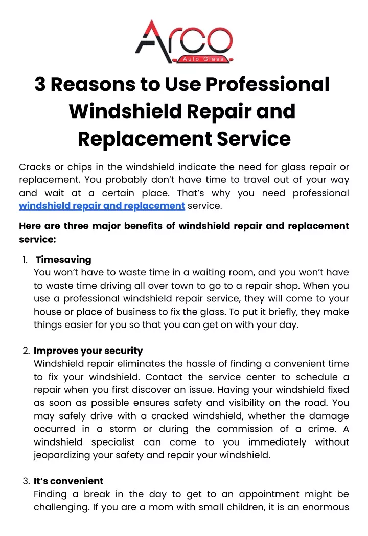 3 reasons to use professional windshield repair