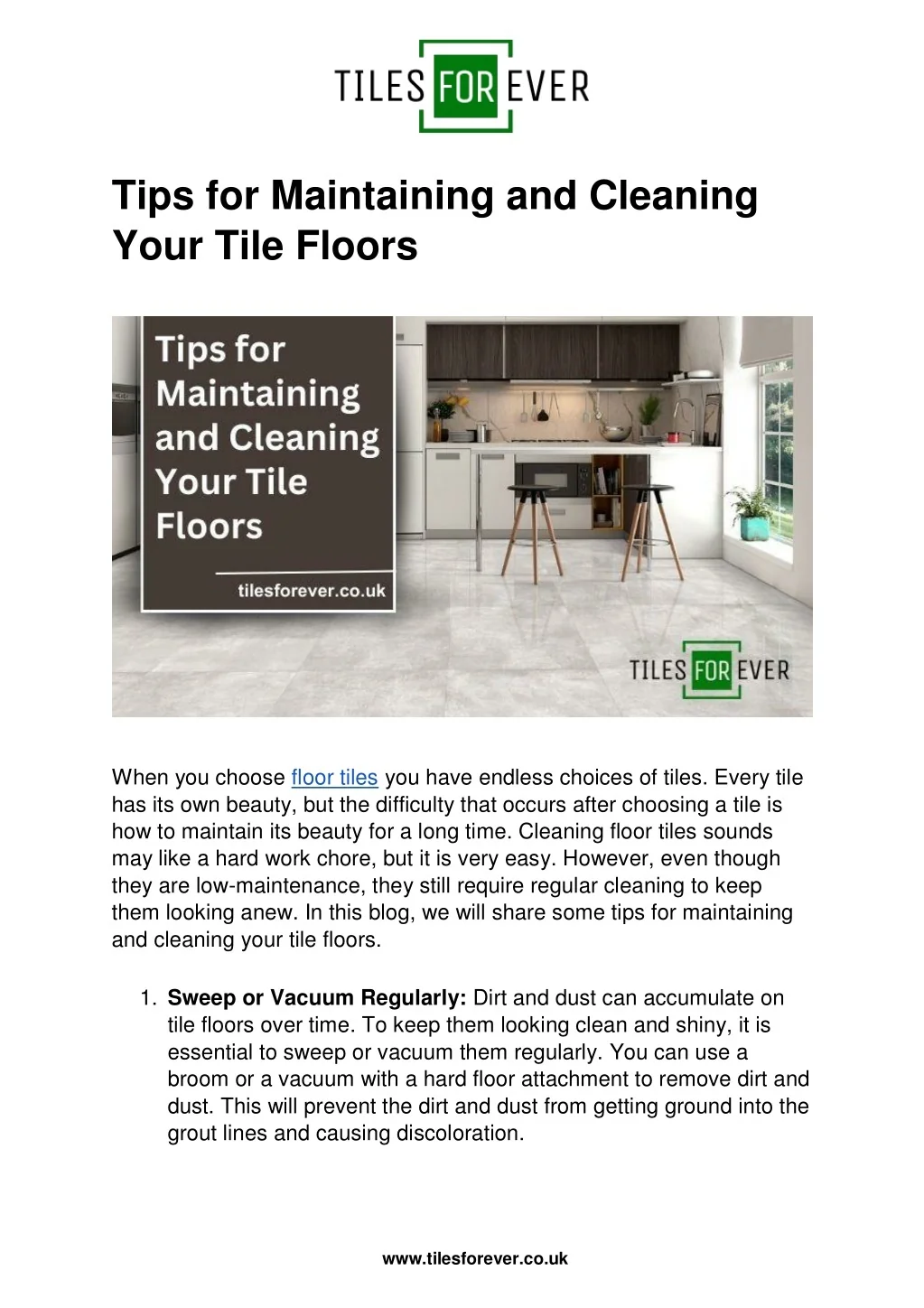 PPT - Tips for Maintaining and Cleaning Your Tile Floors PowerPoint ...