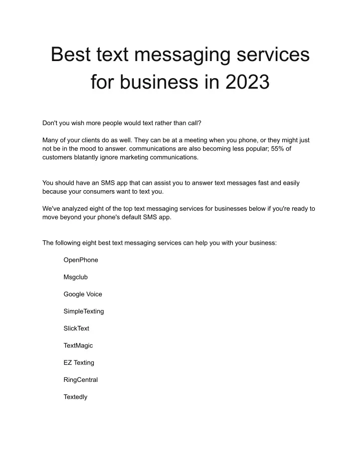 best text messaging services for business in 2023