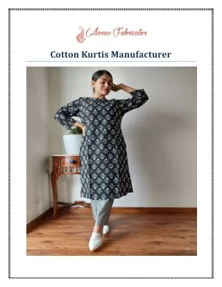 Cotton Kurtis Manufacturer
