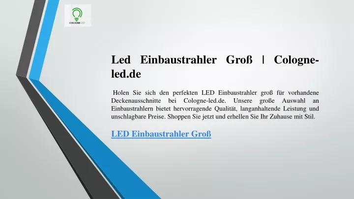 led einbaustrahler gro cologne led de holen