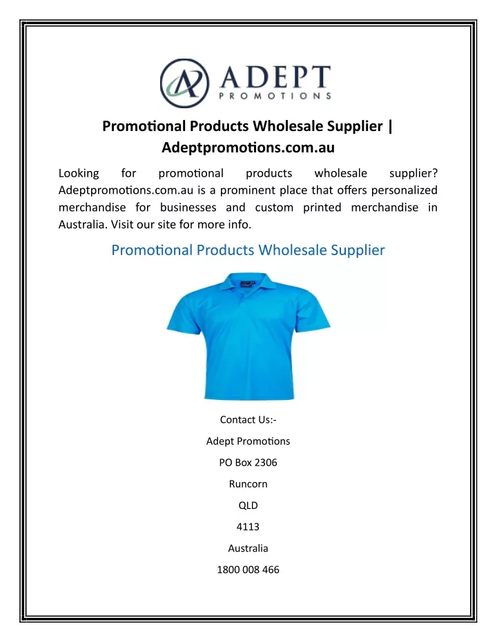 promotional products wholesale supplier
