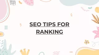 seo tips for ranking