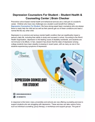 Depression Counselors For Student – Student Health & Counseling Center _ Brain Checker - article