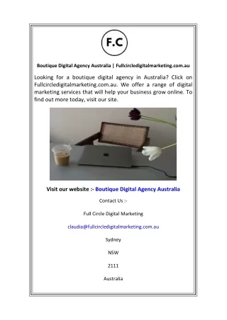 Boutique Digital Agency Australia  Fullcircledigitalmarketing.com.au