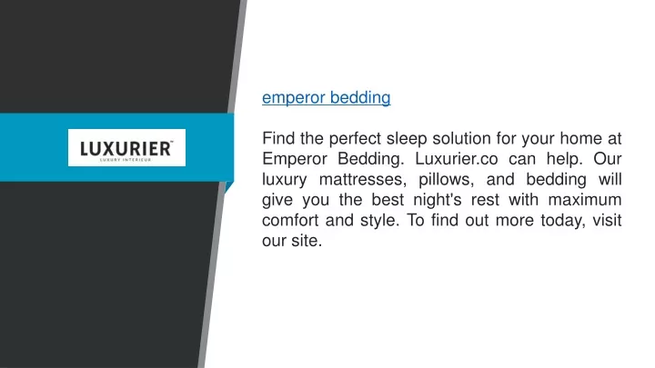 emperor bedding find the perfect sleep solution