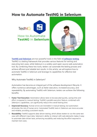 how to automate testng in selenium
