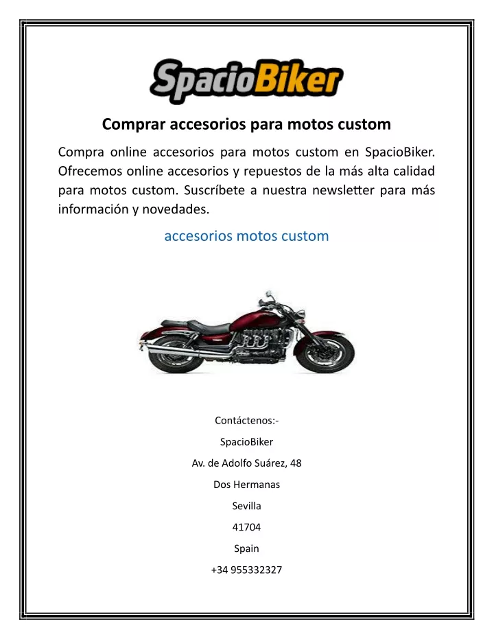 comprar accesorios para motos custom