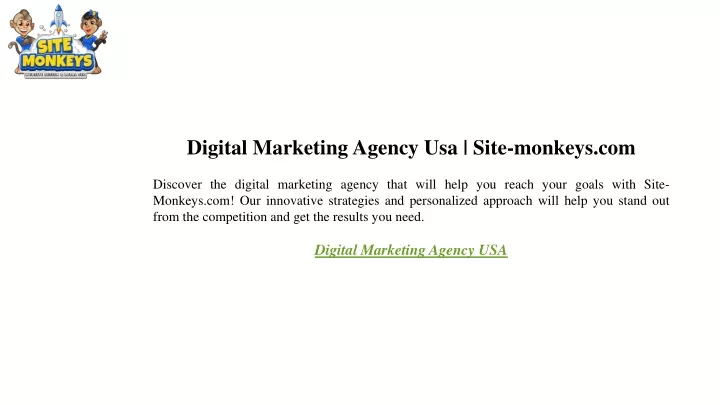 digital marketing agency usa site monkeys
