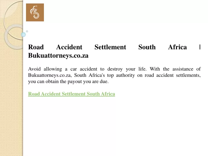 road accident settlement south africa