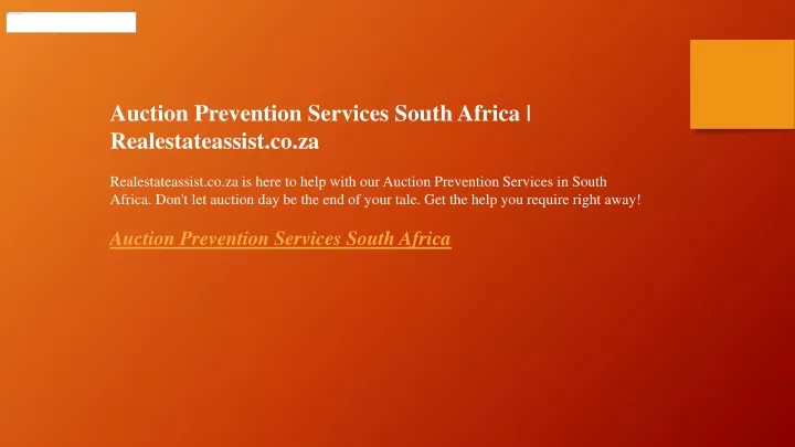 auction prevention services south africa