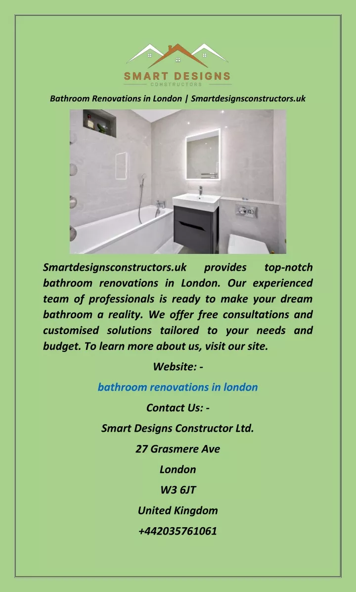 bathroom renovations in london