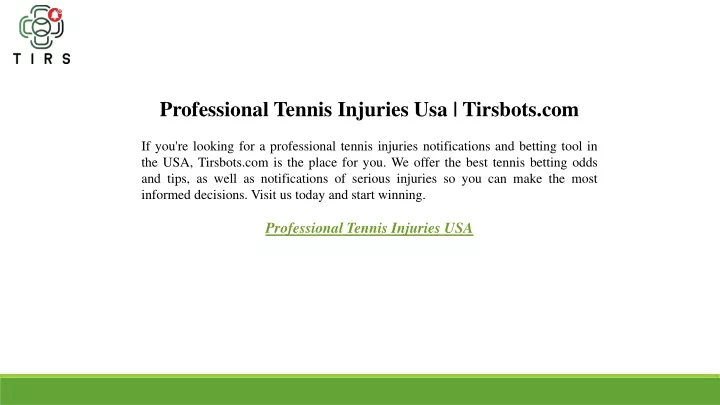 professional tennis injuries usa tirsbots