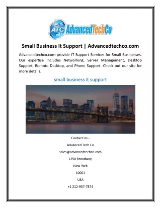 small business it support advancedtechco com