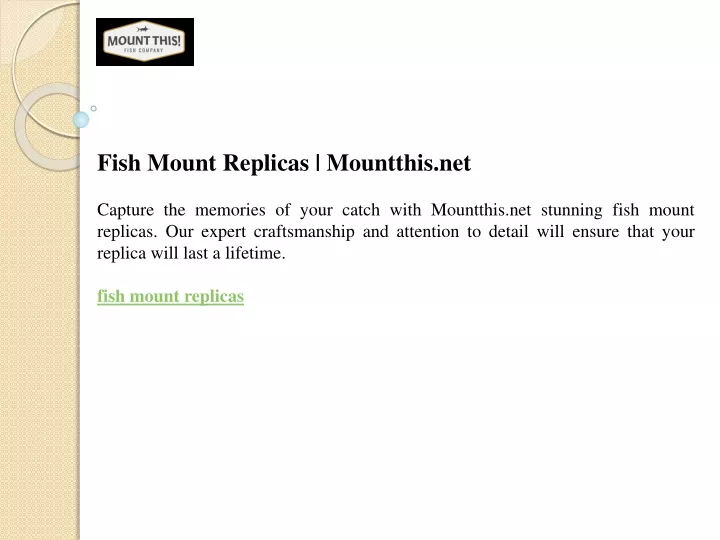 fish mount replicas mountthis net capture