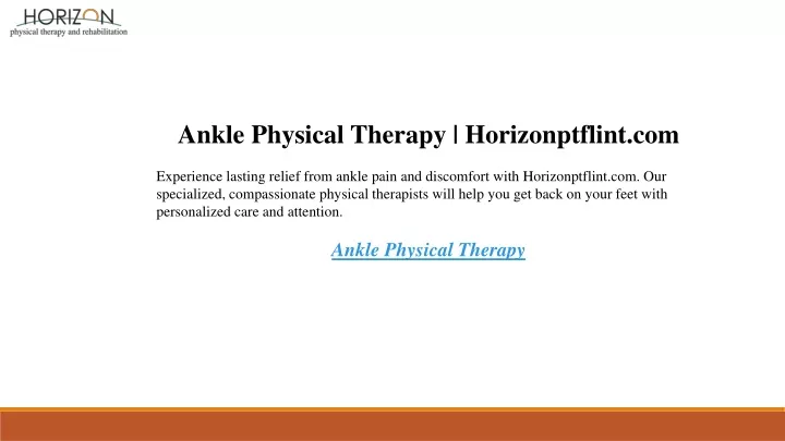ankle physical therapy horizonptflint