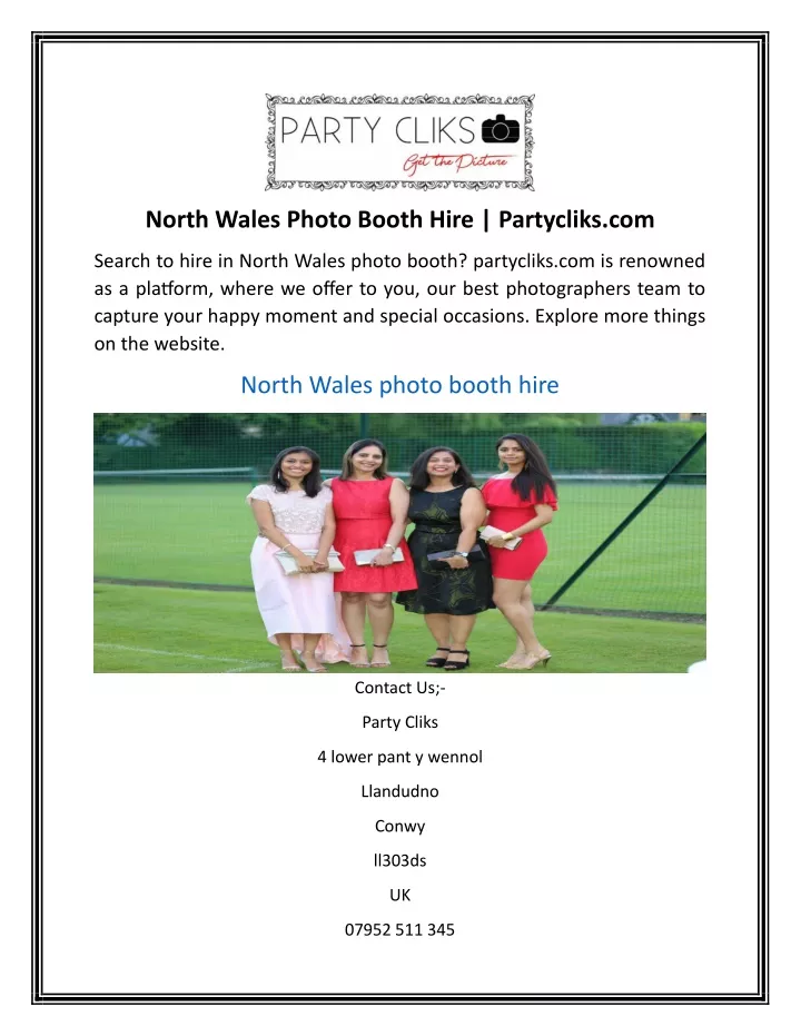 north wales photo booth hire partycliks com