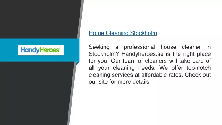 home cleaning stockholm seeking a professional