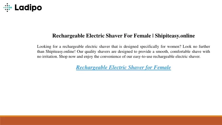 rechargeable electric shaver for female