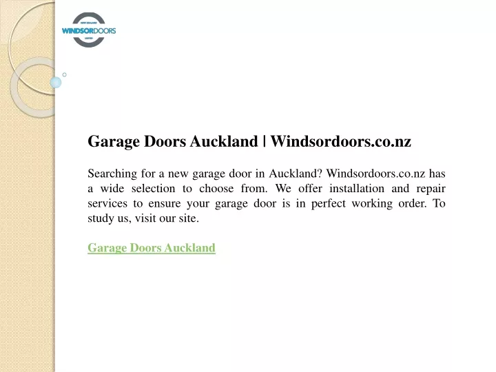 garage doors auckland windsordoors