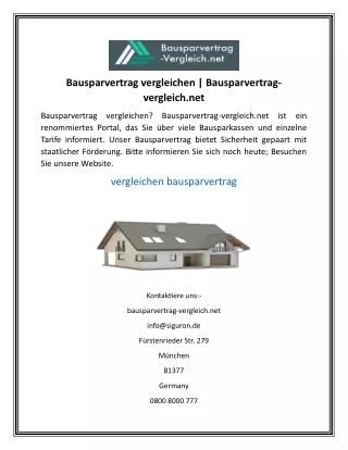 bausparvertrag vergleichen bausparvertrag