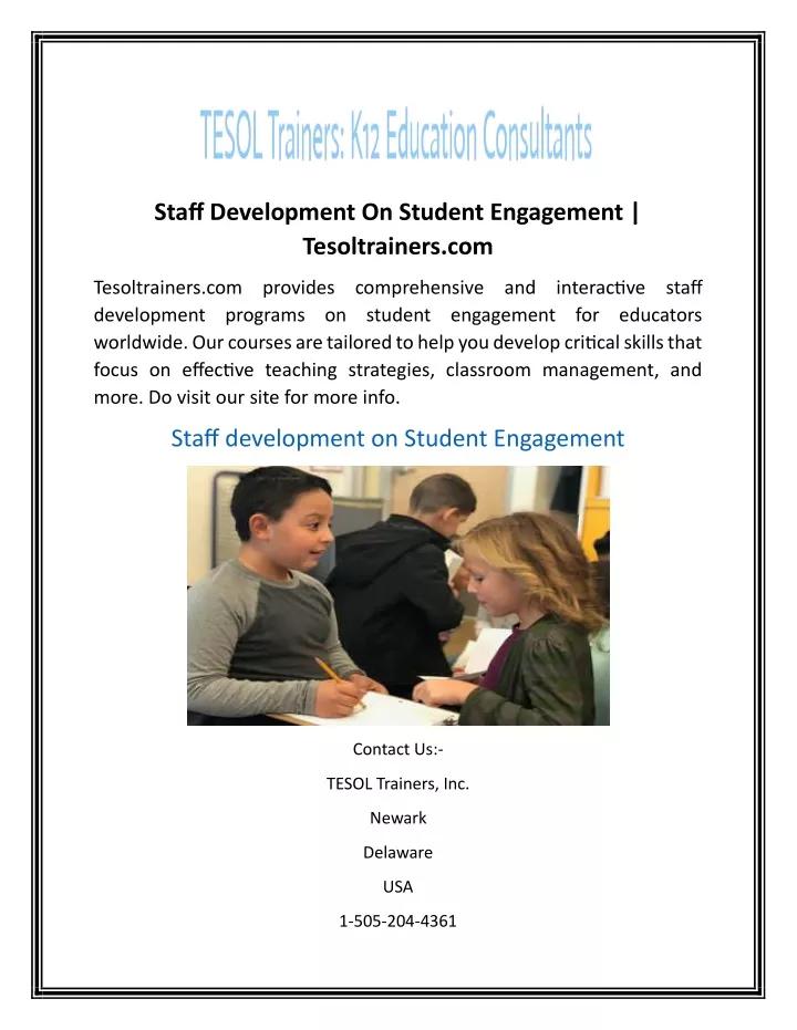 staff development on student engagement