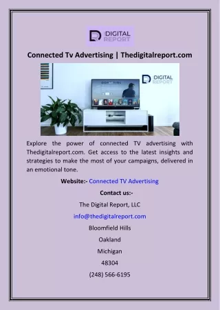 Connected Tv Advertising  Thedigitalreport